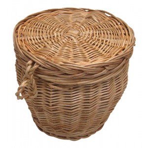 Autumn Gold Creamy White Wicker / Willow Cylinder Cremation Ashes Casket.**NATURAL PRODUCTS**